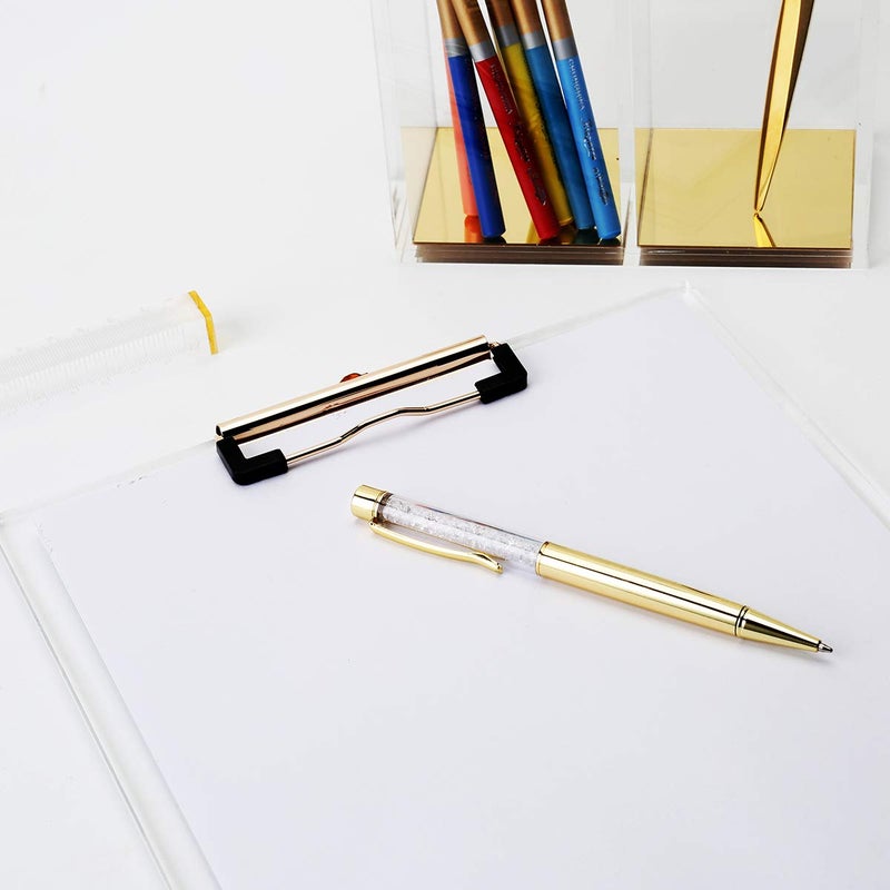 EXPUTRAN Clear Acrylic Clipboard with Gold Clip, Set 2-Pieces, Fits 9x12 inch - Letter Size Standard, Office, School and Home Supply - Image 5